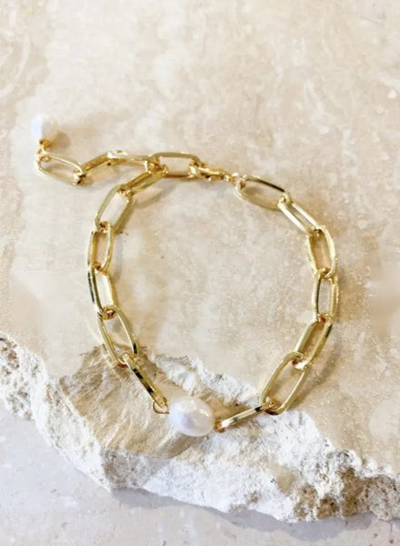 ODESSA 18k Gold Plated Pearl Bracelet-Bracelet- Boheme Junction