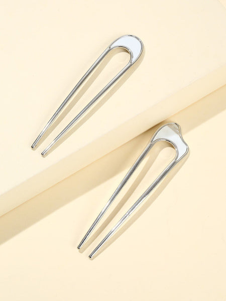 KRISTEN Hair Pins | Silver Moonstone-Hair Clip- Boheme Junction