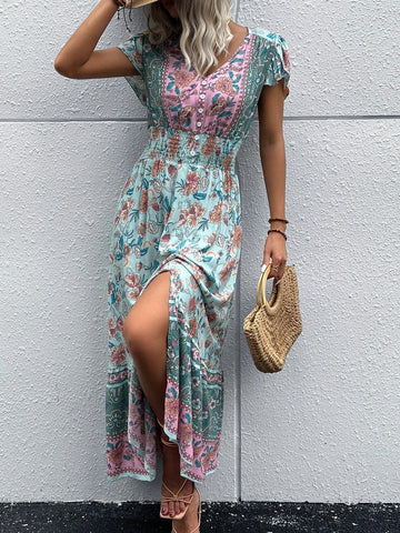 BETHANY Maxi Dress - Green-Women Long Dresses- Boheme Junction