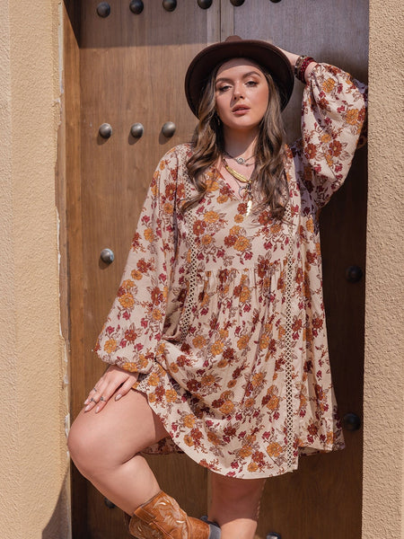 PLUS SIZE Iris Mini Dress-Plus Size Dresses- Boheme Junction