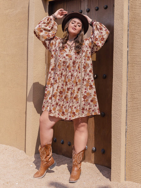 PLUS SIZE Iris Mini Dress-Plus Size Dresses- Boheme Junction