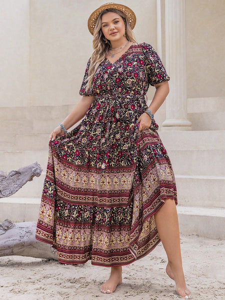 PLUS SIZE Amaris Maxi Dress - Black-Plus Size Dresses- Boheme Junction