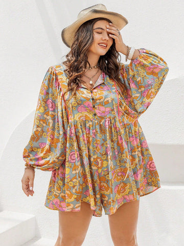 PLUS SIZE Martinez Playsuit - Pink-Plus Size Jumpsuits- Boheme Junction