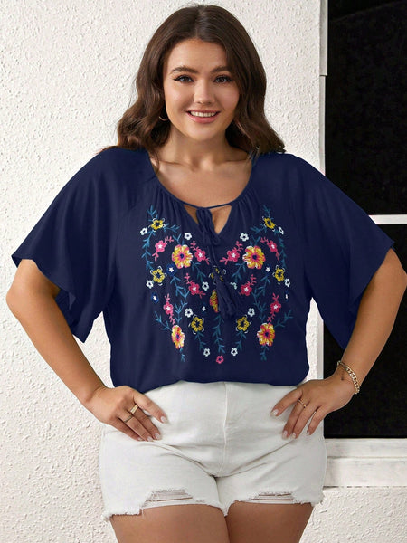 PLUS SIZE Tayla Top - Navy | LAST SIZES-Tops- Boheme Junction