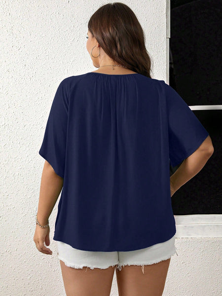 PLUS SIZE Tayla Top - Navy | LAST SIZES-Tops- Boheme Junction