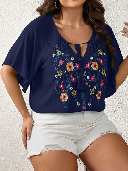 PLUS SIZE Tayla Top - Navy | LAST SIZES-Tops- Boheme Junction