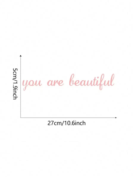 You are Beautiful - Affirmation Mirror Sticker | Pink-Home Stickers- Boheme Junction