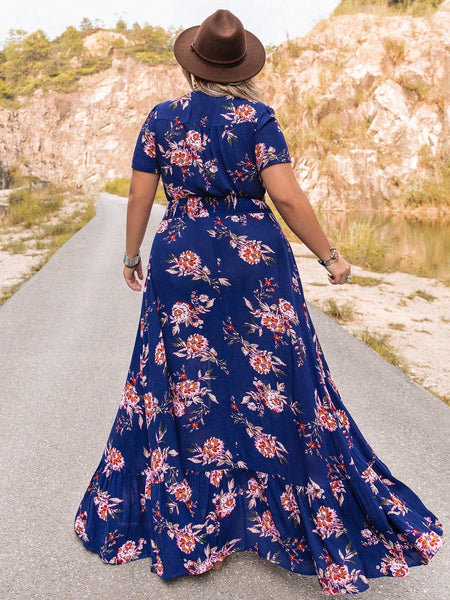 PLUS SIZE Evan Maxi Dress - Blue-Plus Size Dresses- Boheme Junction