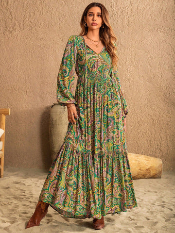 JAYDE Maxi Dress - Green-Women Dresses- Boheme Junction