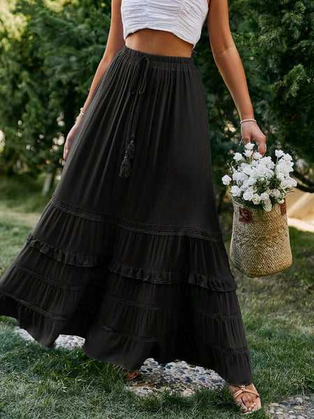 YOKO Maxi Skirt - Black-Women Skirts- Boheme Junction