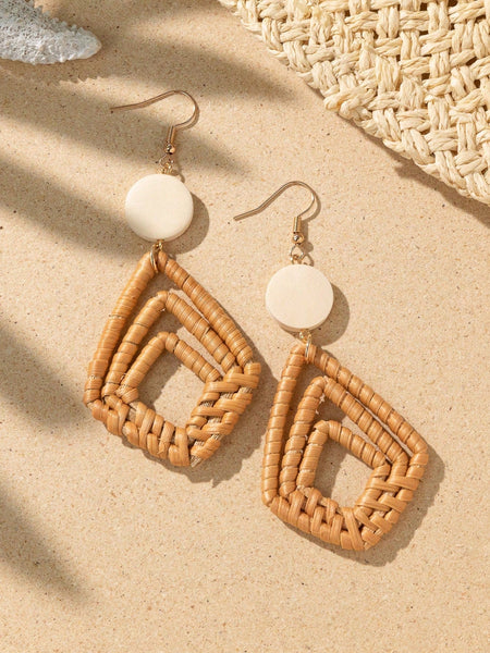 NIARA Rattan Earrings-Earrings- Boheme Junction