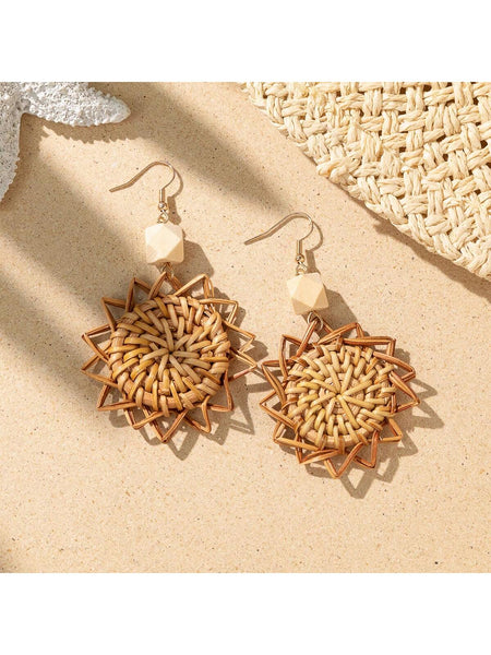 AMALIE Rattan Earrings-Earrings- Boheme Junction