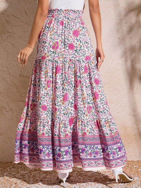 AIRLIE Maxi Skirt - Pink-Women Skirts- Boheme Junction