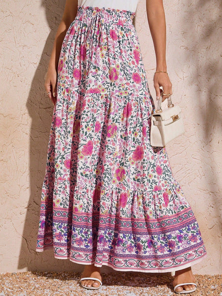 AIRLIE Maxi Skirt - Pink-Women Skirts- Boheme Junction