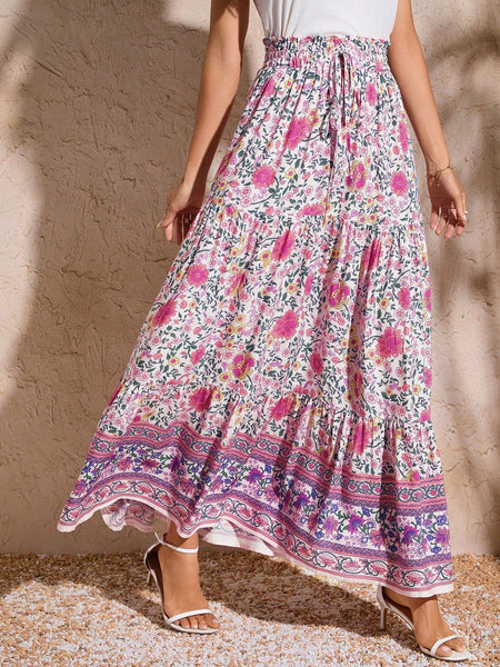 AIRLIE Maxi Skirt - Pink-Women Skirts- Boheme Junction