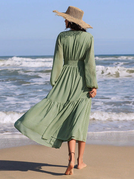 COVE Maxi Dress - Green-Women Dresses- Boheme Junction