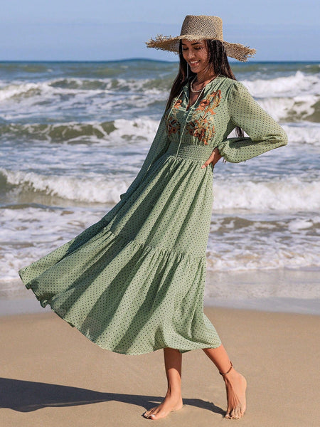 COVE Maxi Dress - Green-Women Dresses- Boheme Junction