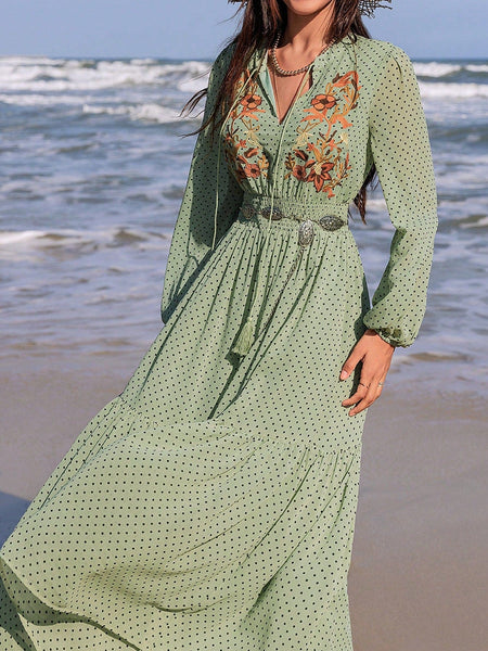 COVE Maxi Dress - Green-Women Dresses- Boheme Junction