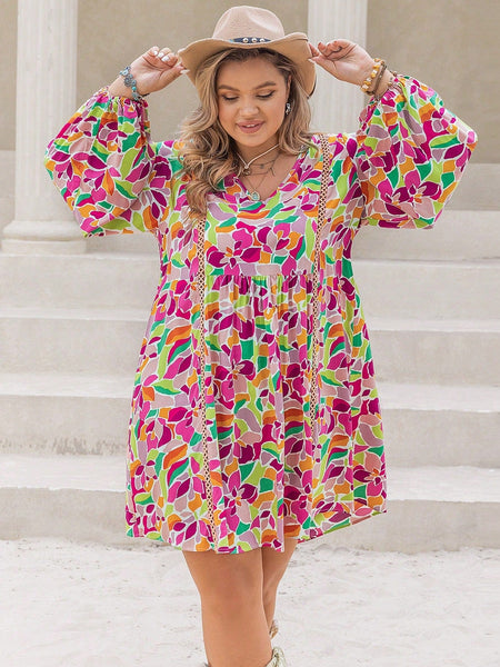 PLUS SIZE Iris Mini Dress - Pink-Plus Size Dresses- Boheme Junction