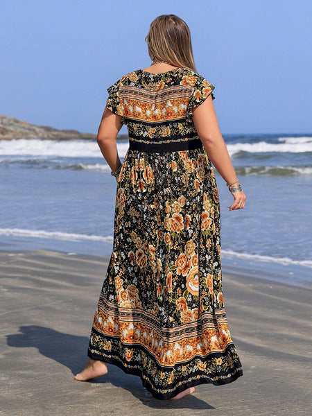 PLUS SIZE Cory Maxi Dress - Navy-Plus Size Dresses- Boheme Junction