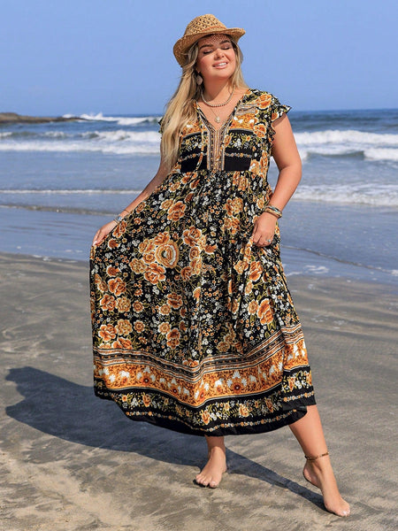 PLUS SIZE Cory Maxi Dress-Plus Size Dresses- Boheme Junction