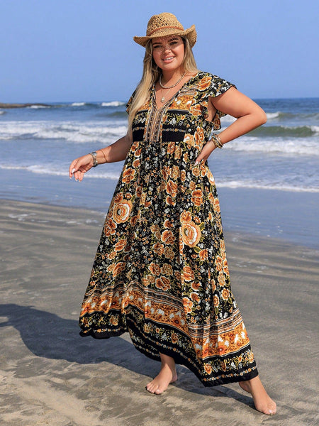 PLUS SIZE Cory Maxi Dress-Plus Size Dresses- Boheme Junction