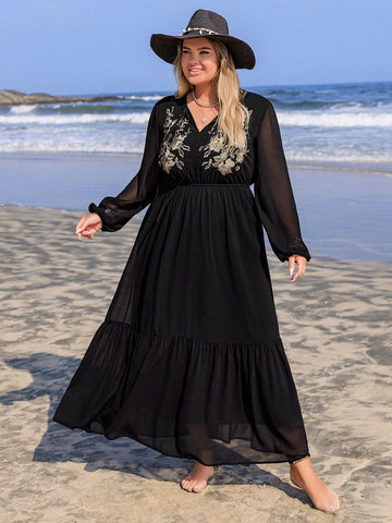 PLUS SIZE Kiyah Maxi Dress-Plus Size Dresses- Boheme Junction