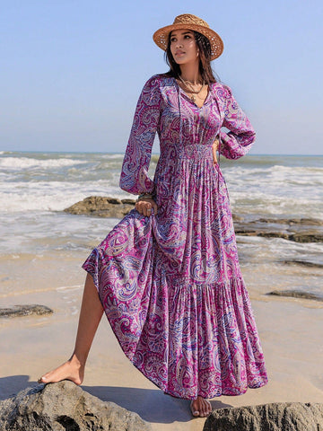 JAYDE Maxi Dress - Purple-Women Dresses- Boheme Junction