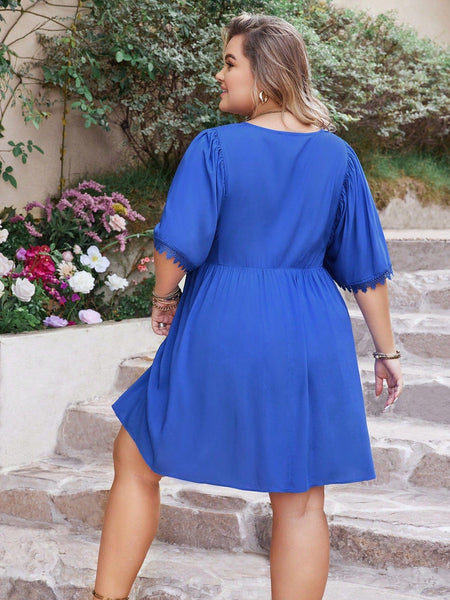 PLUS SIZE Starr Mini Dress-Plus Size Dresses- Boheme Junction