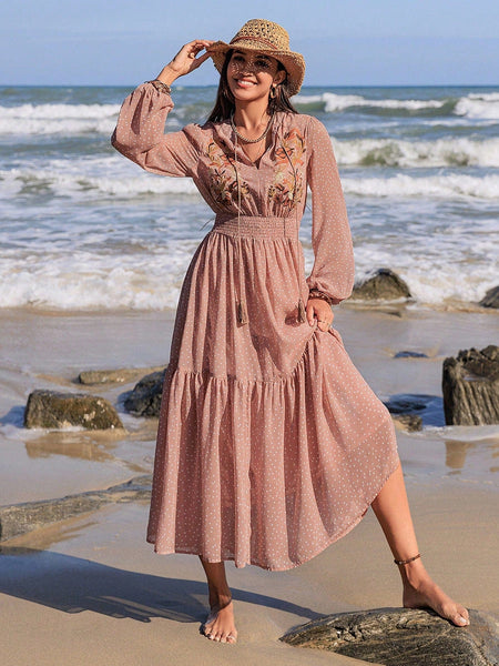 COVE Maxi Dress - Blush-Women Dresses- Boheme Junction