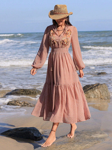 COVE Maxi Dress - Blush-Women Dresses- Boheme Junction