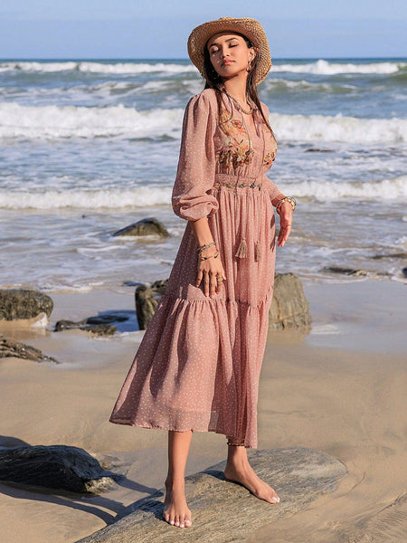 COVE Maxi Dress - Blush-Women Dresses- Boheme Junction