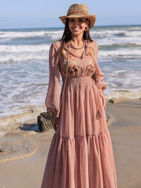 COVE Maxi Dress - Blush-Women Dresses- Boheme Junction