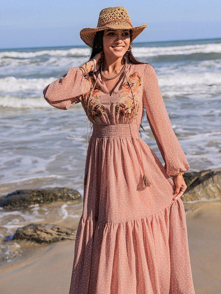 COVE Maxi Dress - Blush-Women Dresses- Boheme Junction