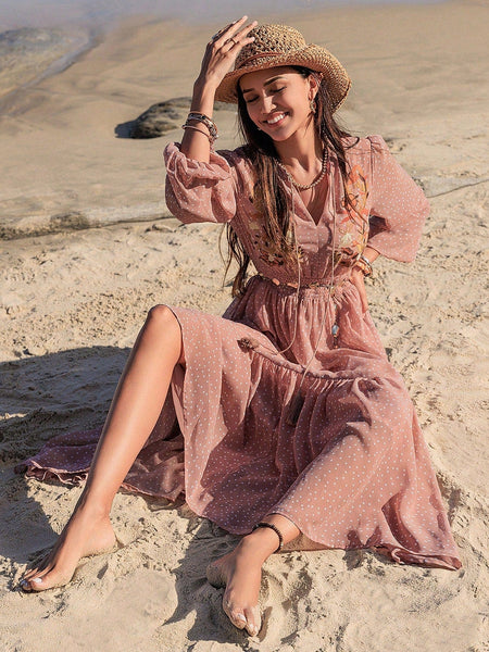 COVE Maxi Dress - Blush-Women Dresses- Boheme Junction