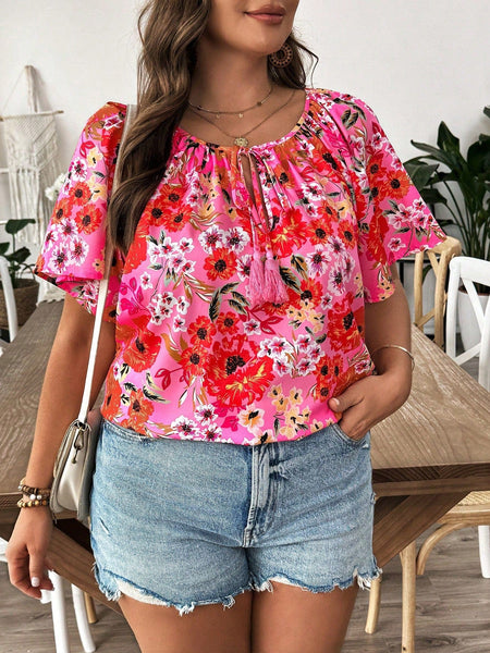 PLUS SIZE Courtney Top - Hot Pink-Plus Size Blouses- Boheme Junction