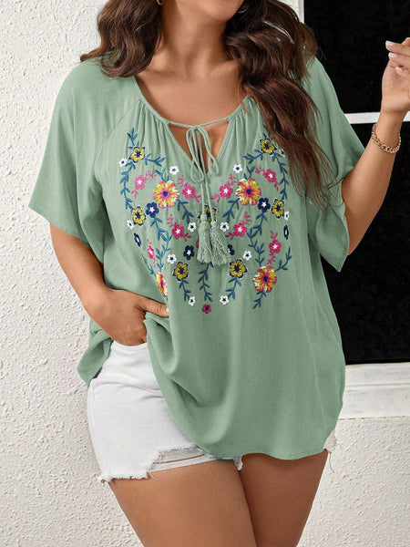 PLUS SIZE Tayla Top - Mint-Plus Size Blouses- Boheme Junction