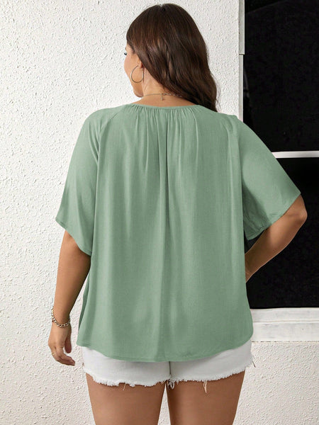 PLUS SIZE Tayla Top - Mint-Plus Size Blouses- Boheme Junction