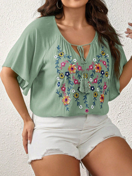 PLUS SIZE Tayla Top - Mint-Plus Size Blouses- Boheme Junction