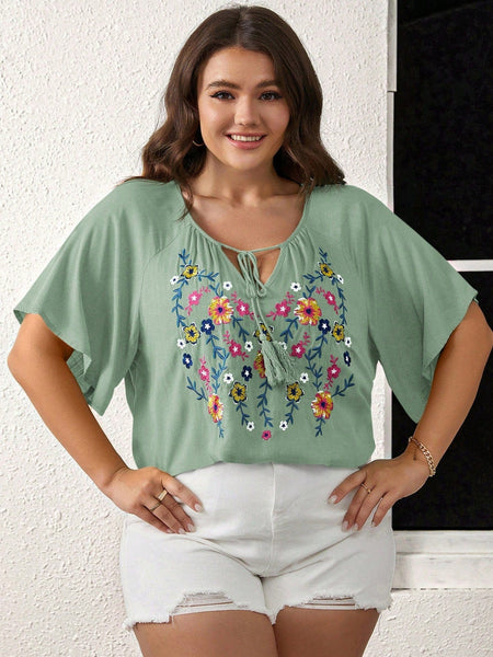 PLUS SIZE Tayla Top - Mint-Plus Size Blouses- Boheme Junction