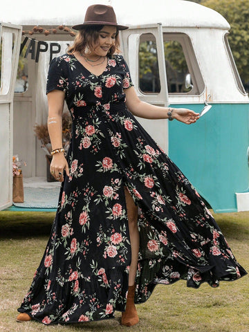 PLUS SIZE Evan Maxi Dress - Black-Plus Size Dresses- Boheme Junction