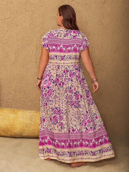 PLUS SIZE Cory Maxi Dress - Purple-Plus Size Dresses- Boheme Junction