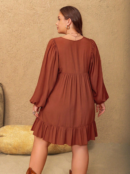 PLUS SIZE Farrah Mini Dress-Plus Size Dresses- Boheme Junction