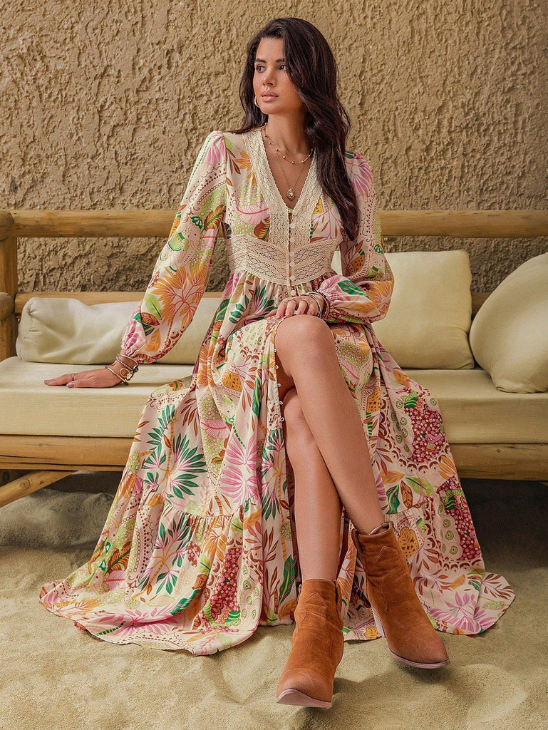 fitted lace wedding dress Tiered Bohemian Maxi Dress with drawstring waist (Multi-color) fitted lace wedding dress Tiered Bohemian Maxi Dress with drawstring waist (Multi-color)