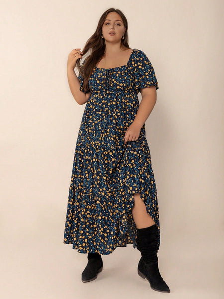 PLUS SIZE Ziggy Maxi Dress - Navy-Plus Size Dresses- Boheme Junction