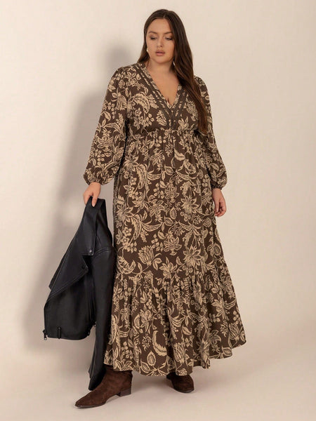 PLUS SIZE Janelle Maxi Dress-Plus Size Dresses- Boheme Junction