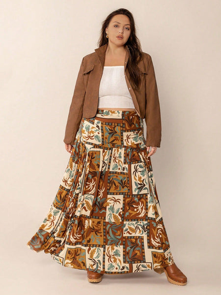 PLUS SIZE Cinnamon Maxi Skirt-Plus Size Skirts- Boheme Junction