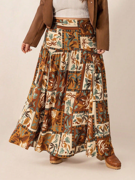 PLUS SIZE Cinnamon Maxi Skirt-Plus Size Skirts- Boheme Junction