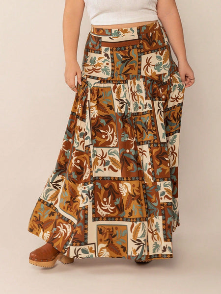 PLUS SIZE Cinnamon Maxi Skirt-Plus Size Skirts- Boheme Junction