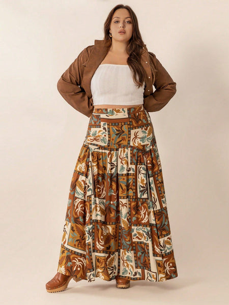 PLUS SIZE Cinnamon Maxi Skirt-Plus Size Skirts- Boheme Junction